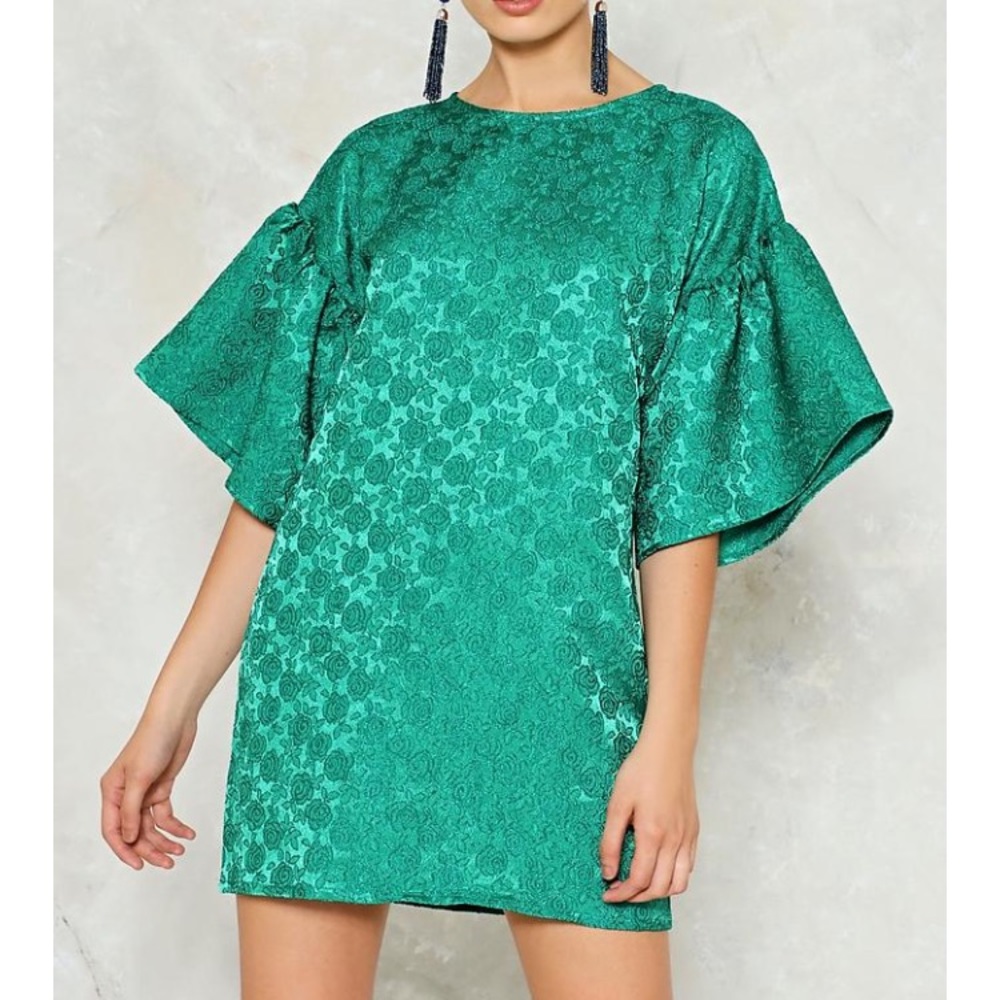 Nasty Gal shift dress with flutter sleeves